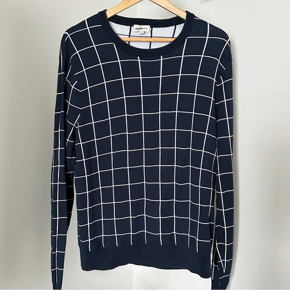 Club Monaco Windowpane Crewneck Sweater - Picture 2 of 4